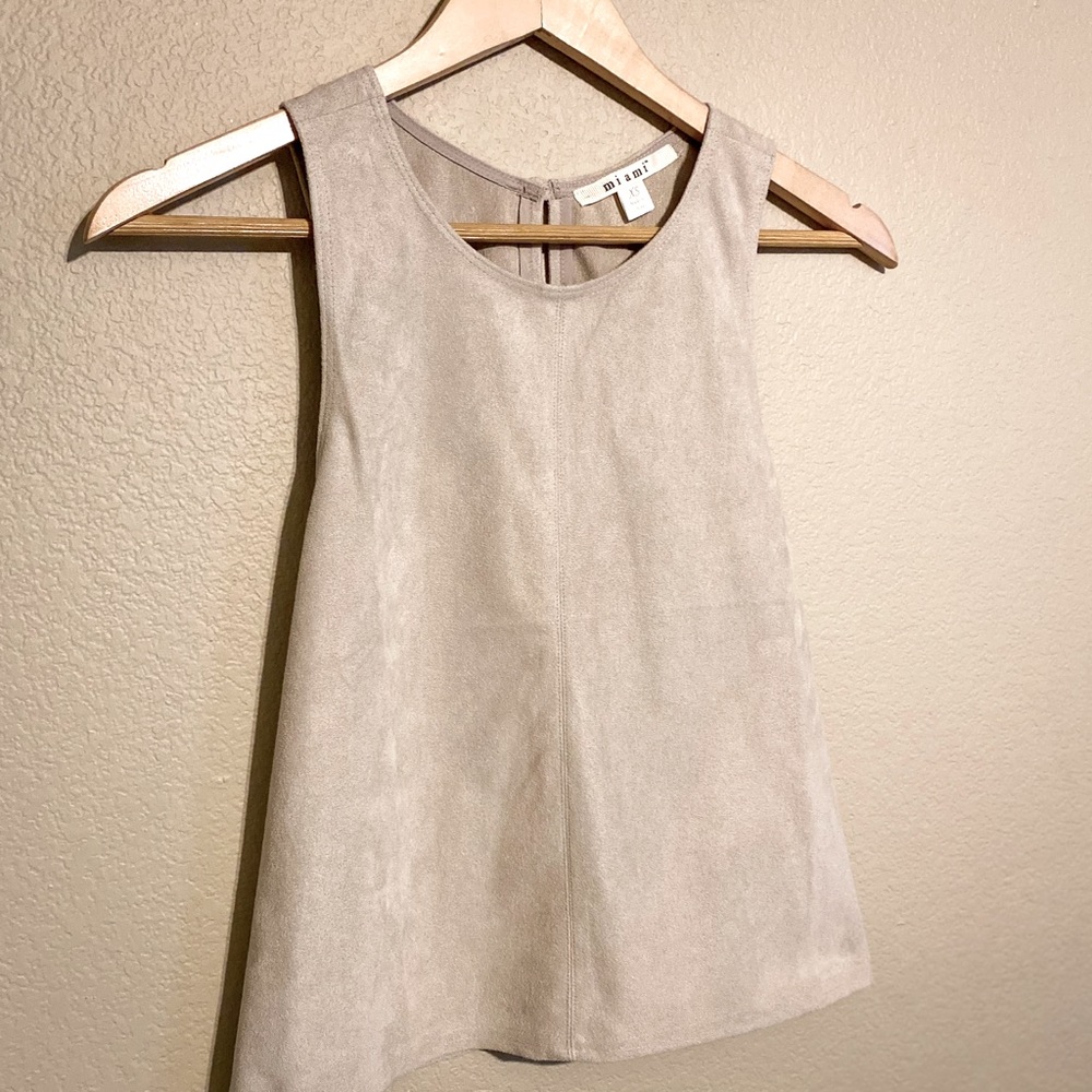 Faux Suede Blouse
